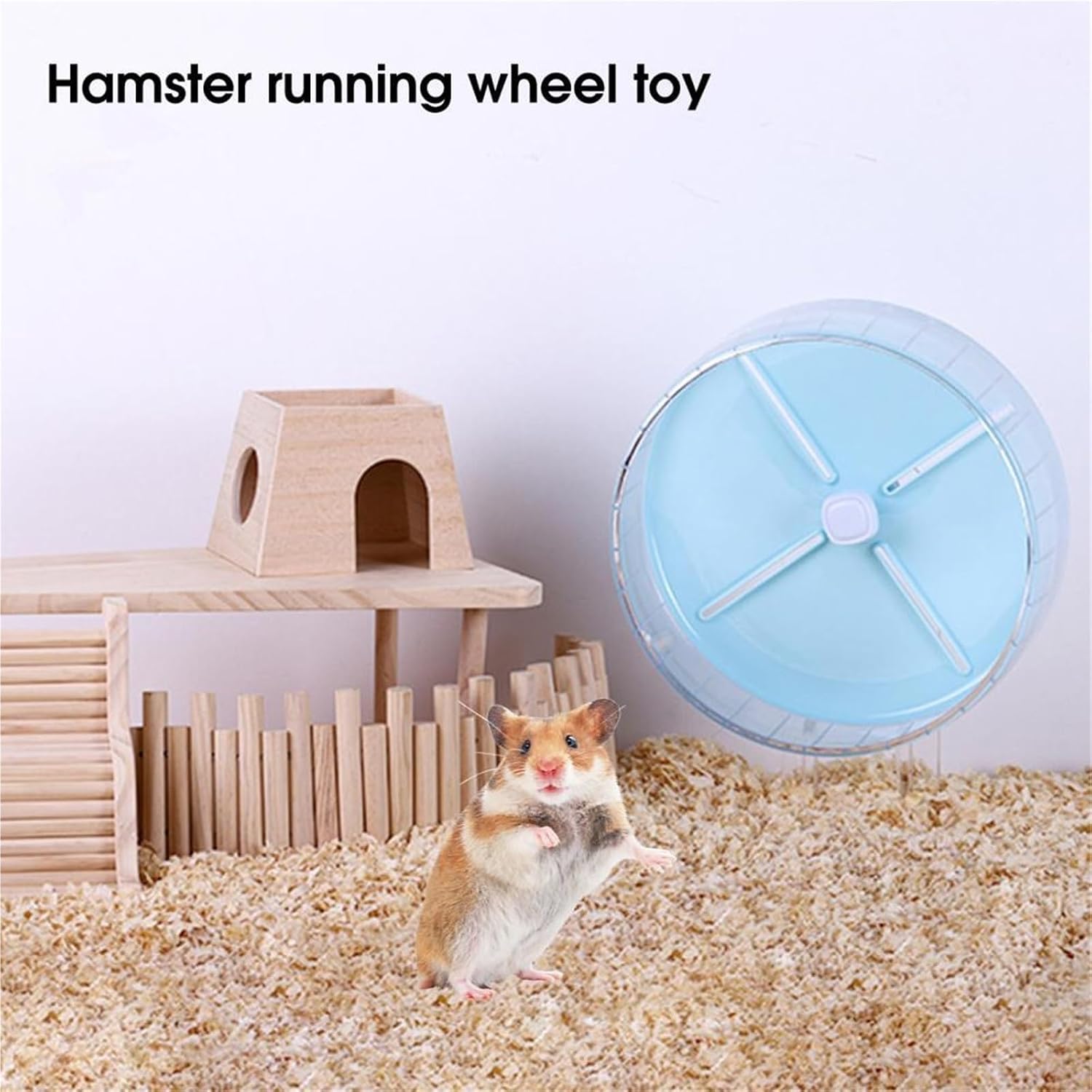 Hamster Toy Super Wide Runway Rat Sport Toy Silent Jogging Wheel Guinea Pig Mice Small Animal Exercise Accessories(Pink,Small)