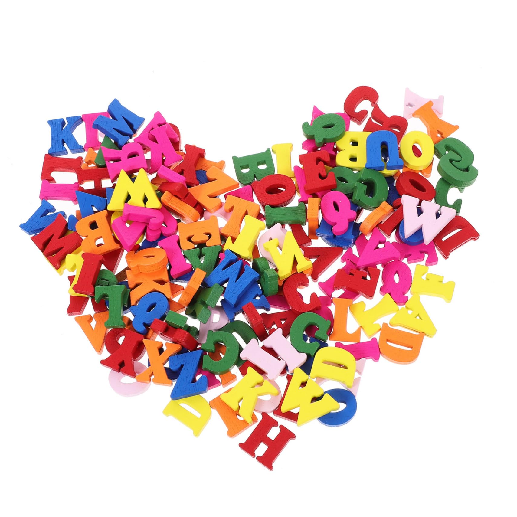 VICASKY Bright Double-Sided Wooden Alphabet Letters 200pcs Decorative Letters for Crafts Wall Hanging Dec