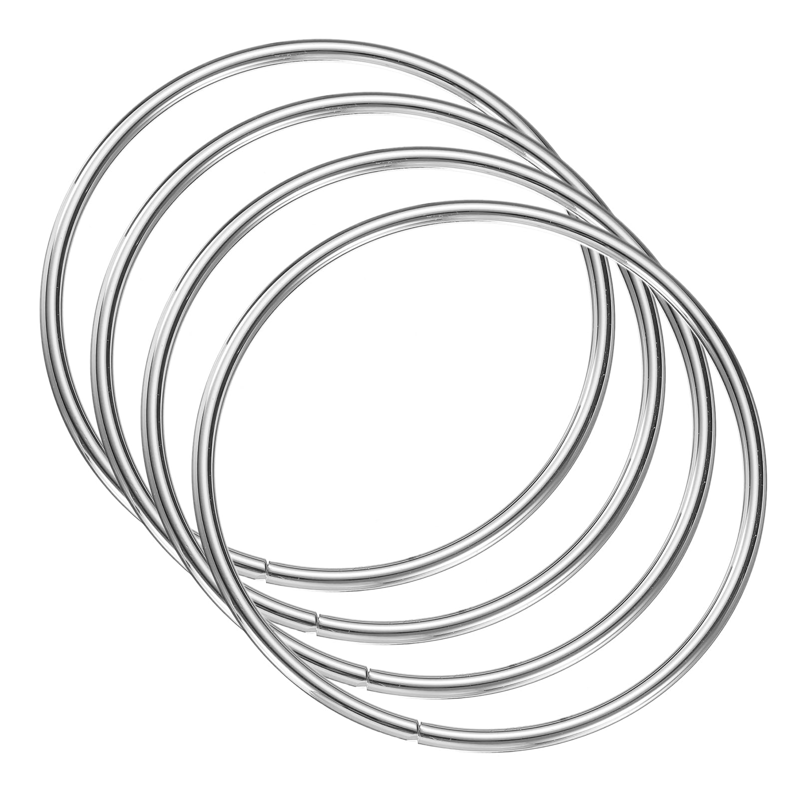 Poignées de sac à main rondes uxcell argentées lot de 4 pour création et réparation