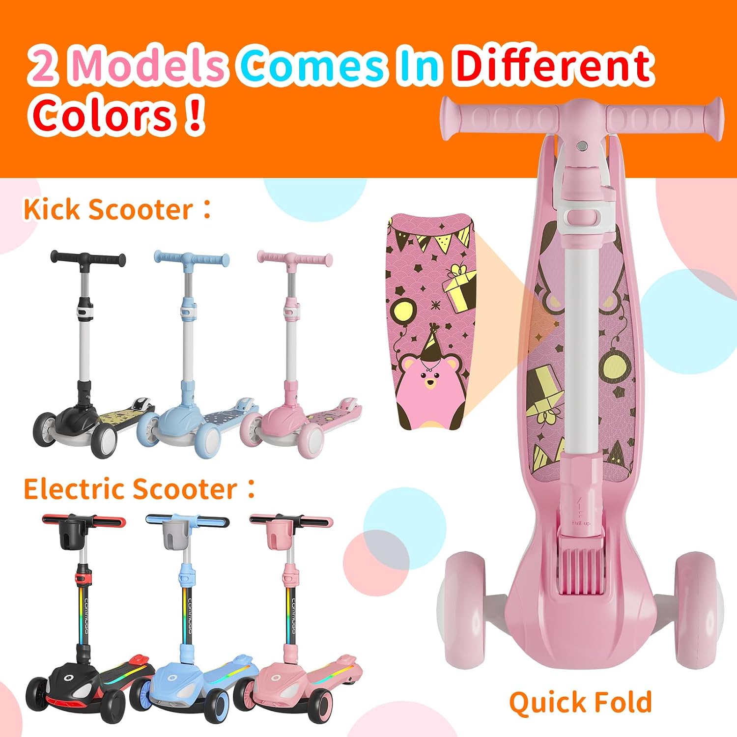 Kick Scooter for Kids 3 Wheel Capybara Gifts for Boys & Girls, Adjustable Height, Lean-to-Steer, Widen Anti-Slip Deck, Light Up Wheel