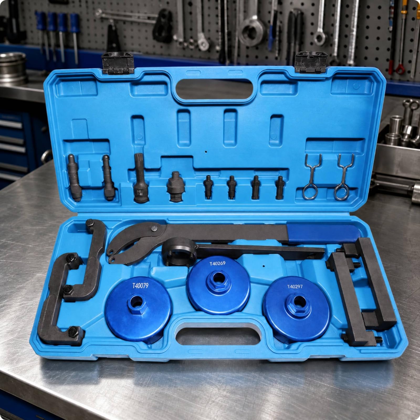 Kit di Attrezzi con Custodia Rigida Robusto in Acciaio Al Carbonio per Manutenzione e Riparazione Motori, Stile A