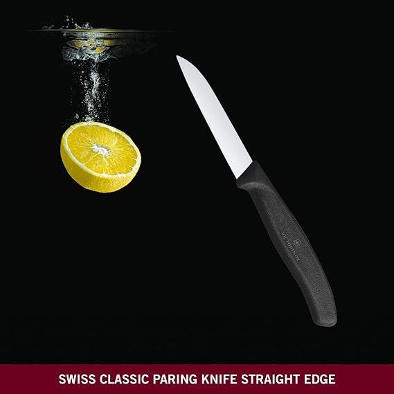 Victorinox 6.7403 SwissClassic 8cm Flat Paring Knife, Black