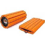 Brazyn Morph Foam Roller (Bravo-Orange): Collapsible Travel Foam Roller for Back Pain Relief, Workout Muscle Recovery, Back Massager, Deep Tissue Leg Massage, Back Cracker, Stretcher; Small, Portable