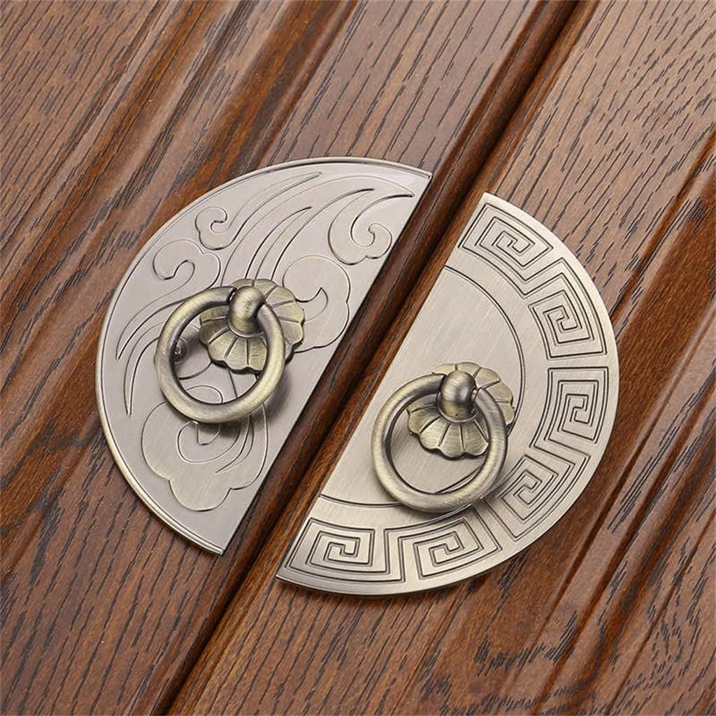 2pc Classic Antique Door Knobs Semicircle Handle Bronze Drawer Pulls European Clothes Cabinet Furniture(Black)