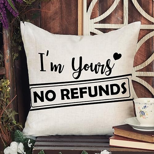 Miniatura 3 de Im Yours No Refunds - Funda de almohada romántica para el día de San Valentín boda compromiso aniversario funda de cojín cuadrada decoración del