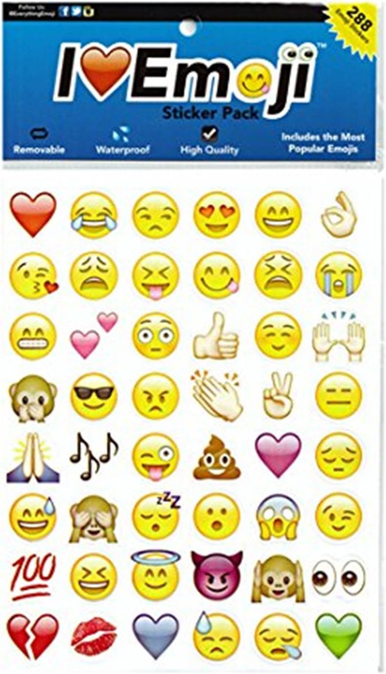 Mavogel Complete Emoji Stickers Pack ,the Same as iPhone,Facebook Emoji Emoticons Free ,6 Sheets/Pack