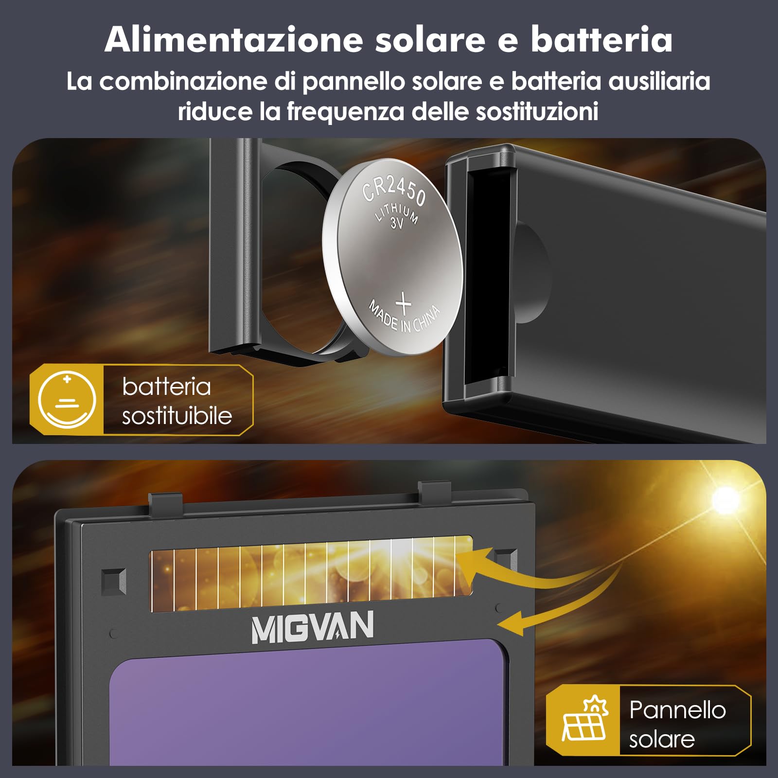 Maschera Saldatura Autoscurante 0,1 ms di oscuramento automatico ultra rapido, True-Color, 100×82 mm, solare batteria, DIN 4/5-9/9-13, Casco Saldatura MIG TIG MMA ARC Smerigliatura H21