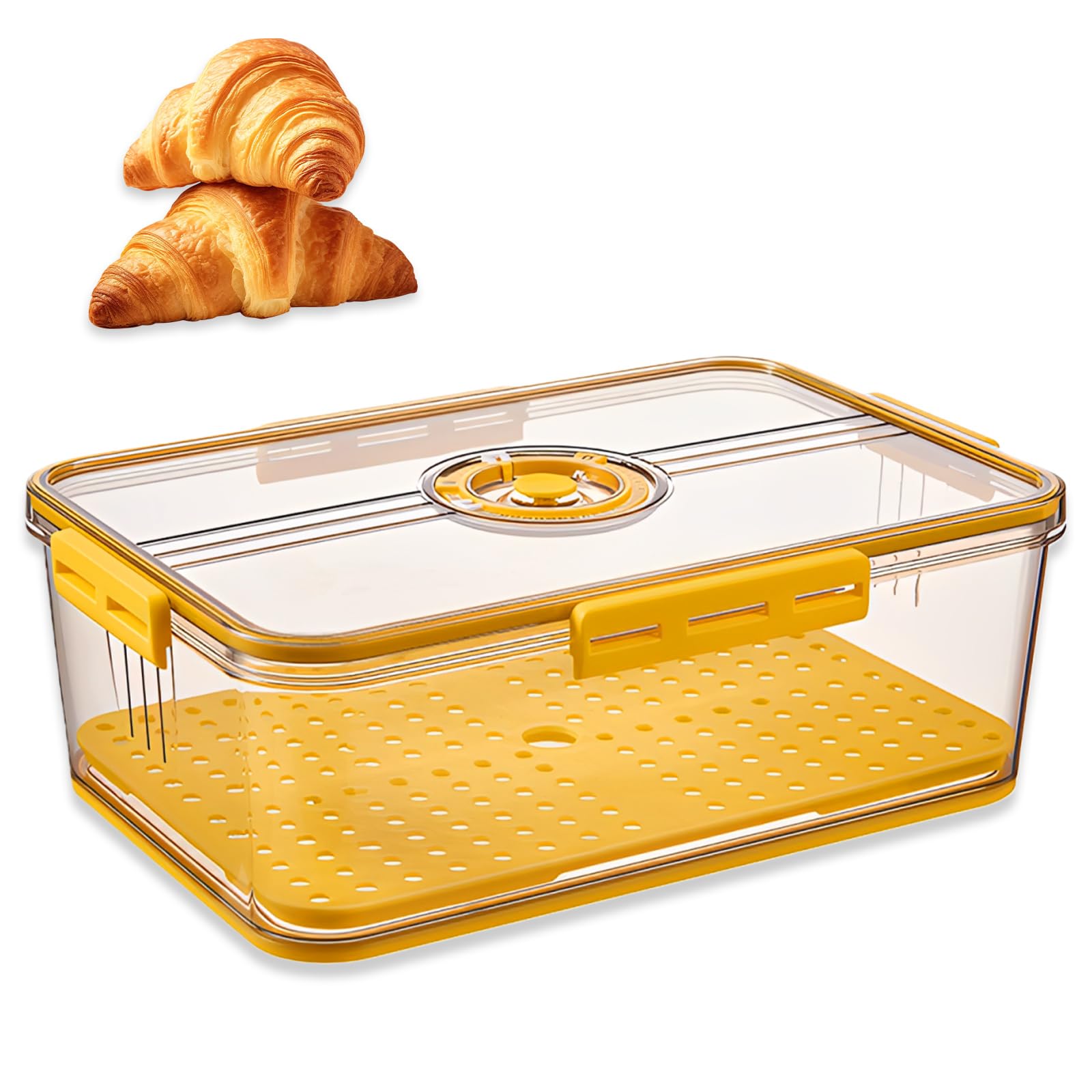 Boîte à pain BAIFULAI anti humidité boîte de rangement plastique avec cloison
