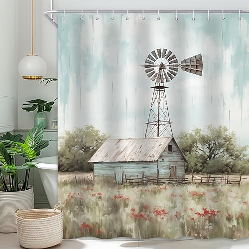 Miniatura 8 de Cortina de ducha con diseño de rosas, para primavera y verano, juego de cortinas de ducha con flores rosas y flores, impermeable, decoración de baño