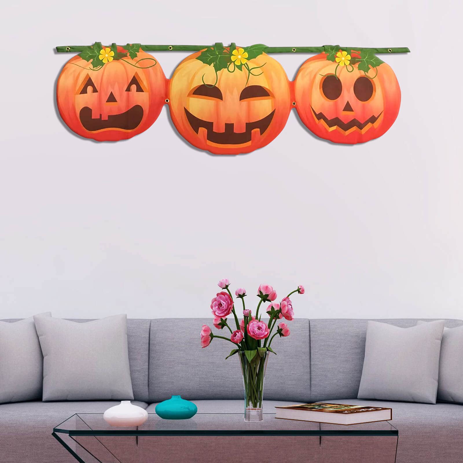 YQUQWN Pumpkin Fall Banner Garland - 10ft Pre-strung, No DIY Needed For Thanksgiving & Halloween Decor - View #13