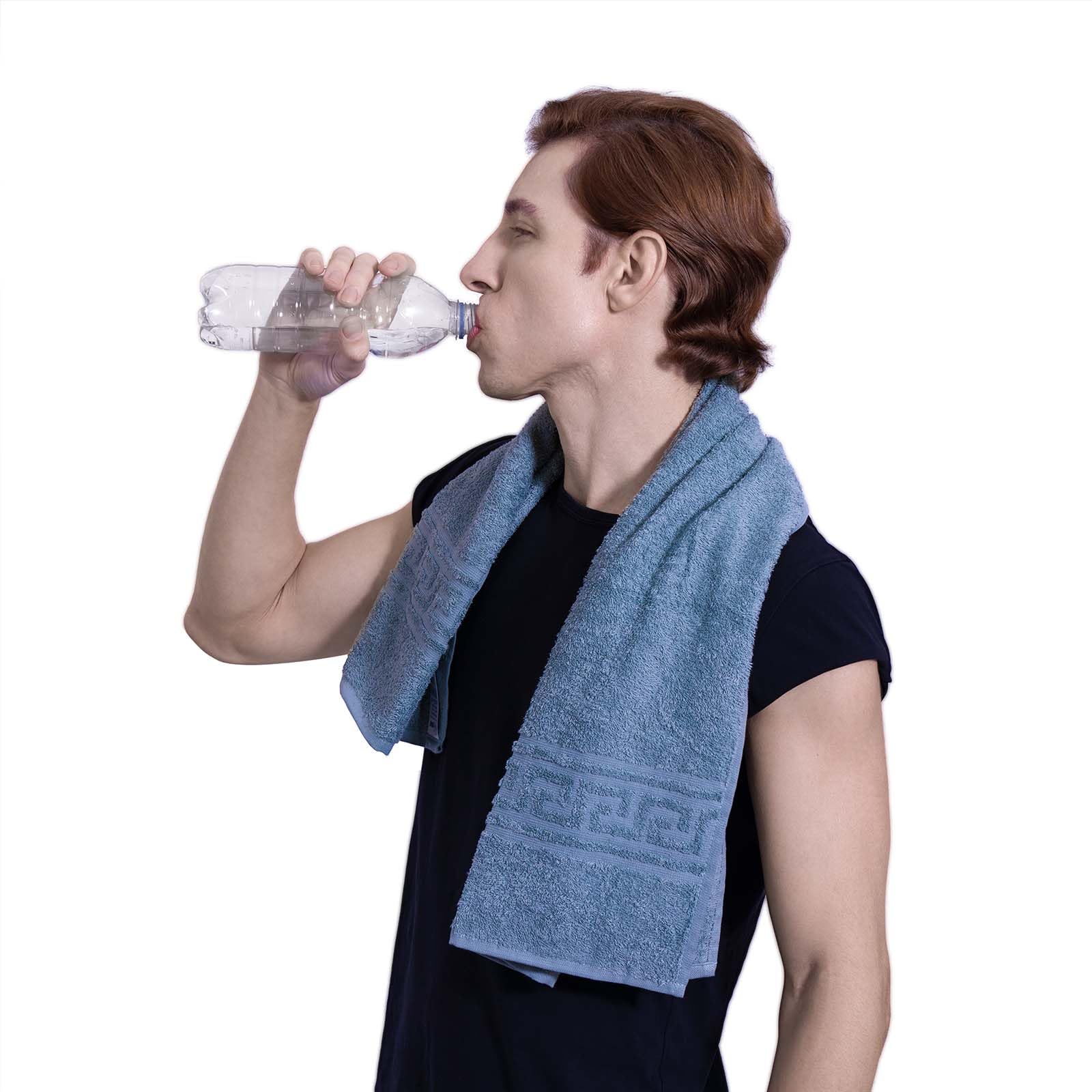 runico Set Asciugamano Da 3 Pezzi Blu in 100% Cotone- Set di Asciugamani per Bagno-Morbidi ed Altamente Assorbenti- Made in Italia
