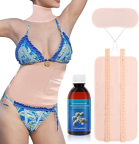 Miniatura 1 de Funess Paquete de 4 paquetes de aceite de ricino de alta absorción para desintoxicación del hígado, menos desorden, paquete de aceite de ricino para