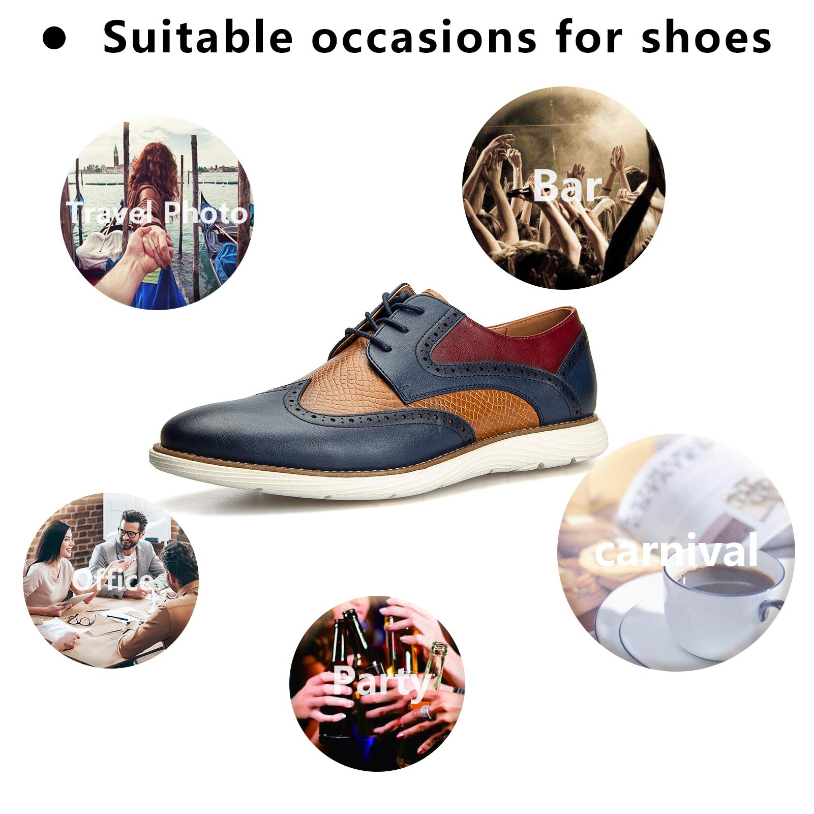JITAI Hommes Chaussures Oxford Chaussures Casual Chaussures À Lacets Légères pour Hommes Mode