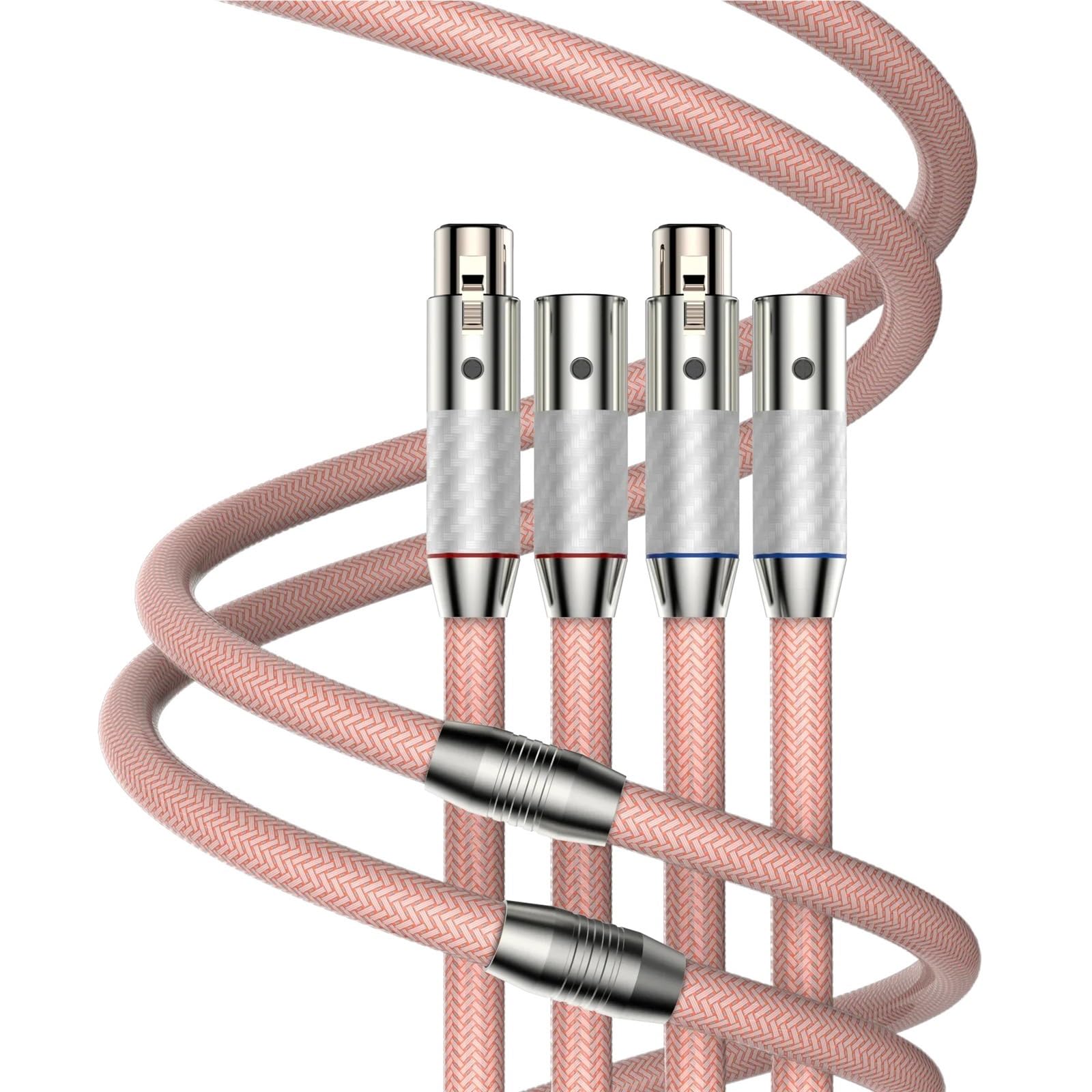 Cavo audio A88 in argento puro, cavo di interconnessione bilanciato XLR a 3 pin, cavo 2XLR maschio-femmina for amplificatore DAC DVD CD(1.5m)