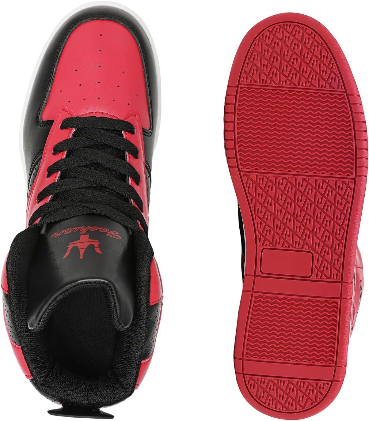 Men's Fashion High Top Sneakers Comfort Casual Walking Shoes (Red, Adult, Men, 8, Numeric, US Footwear Size System, Medium) - Image 5