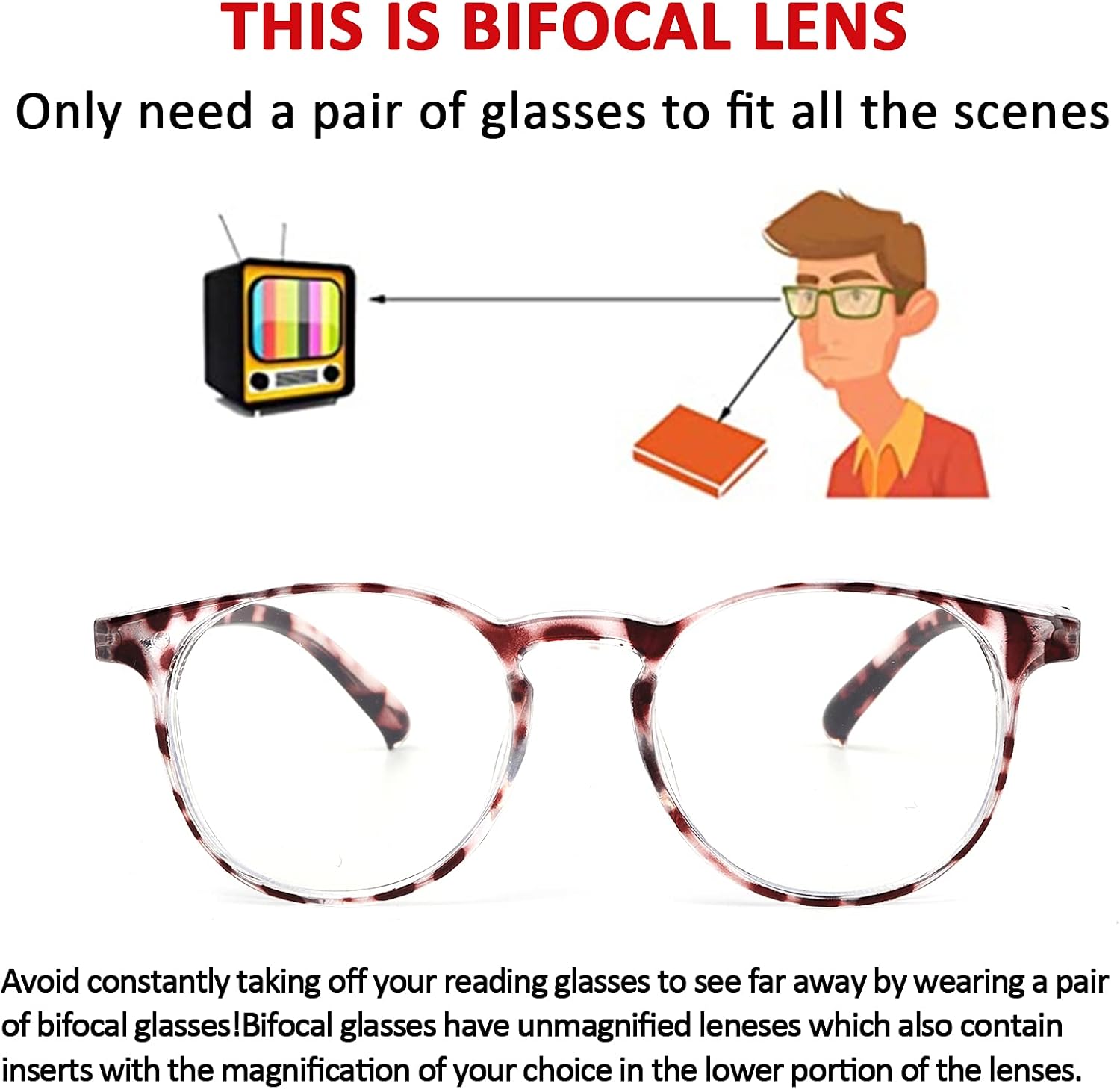 Outray 2 Pack Blue Light Reading Glasses Bifocal Safety Glasses with Readers Side Shields Anti-Saliva for Women Men - Image 4