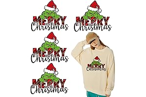 Christmas Iron On Patches Decals Grinchs Christmas Heat Transfers Vinyl