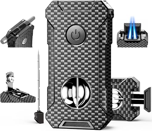 5-in-1 Torch Lighter with Cutter, Punch, Holder, and Draw Enhancer Tool