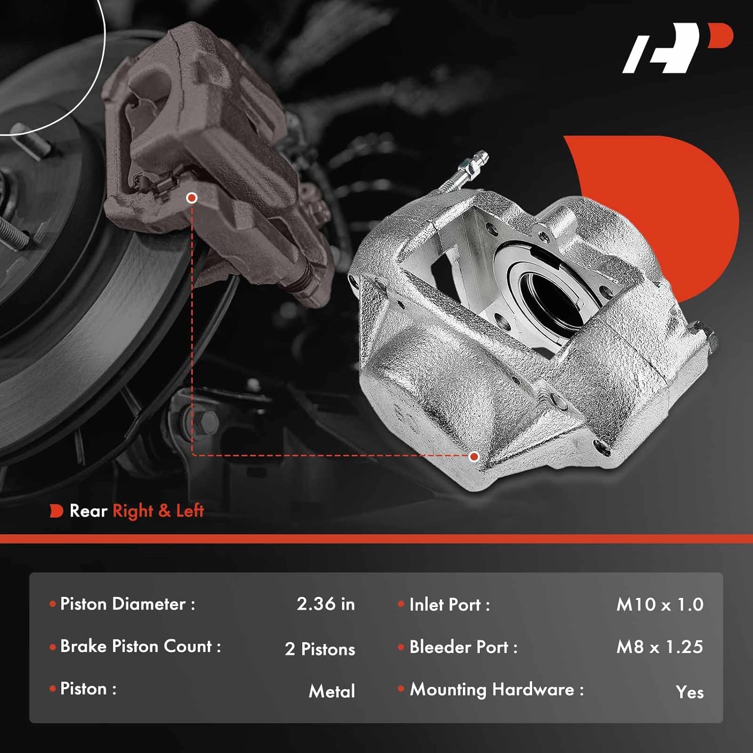 A-Premium Disc Brake Caliper Assembly Compatible with Select Mercedes-Benz Models - W123 230/240D/280E/300D, C123 280CE /300CD/300TD - Front Driver and Passenger Side, 2-PC Set
