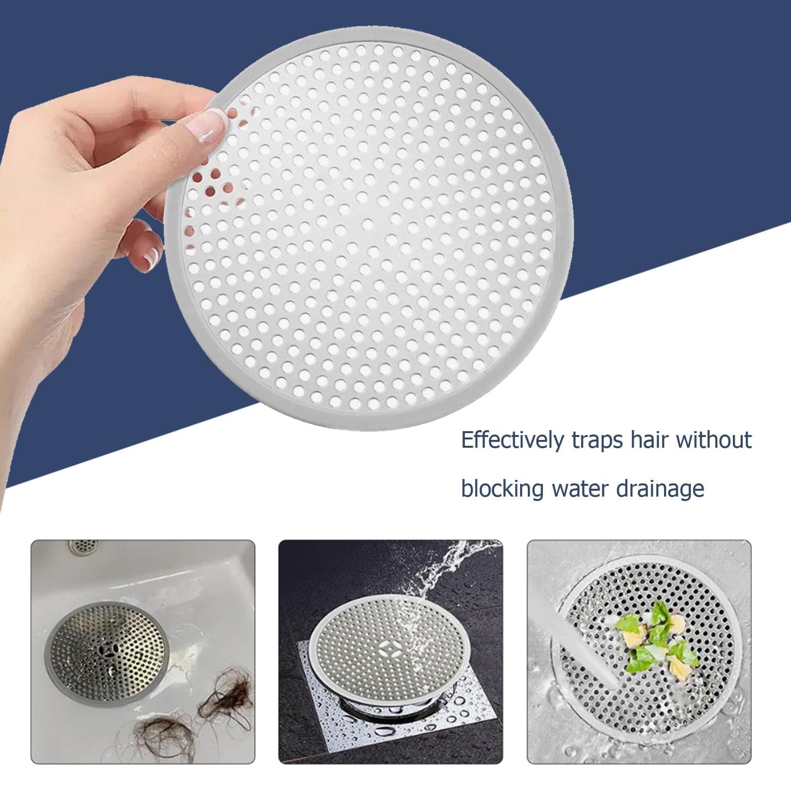 Copriscarico a pavimento in acciaio inox Filtro per lavello da cucina Copriscarico per doccia Copriscarico per lavandino Copriscarico per vasca da bagno Raccoglitore per capelli in acciaio inox Copri