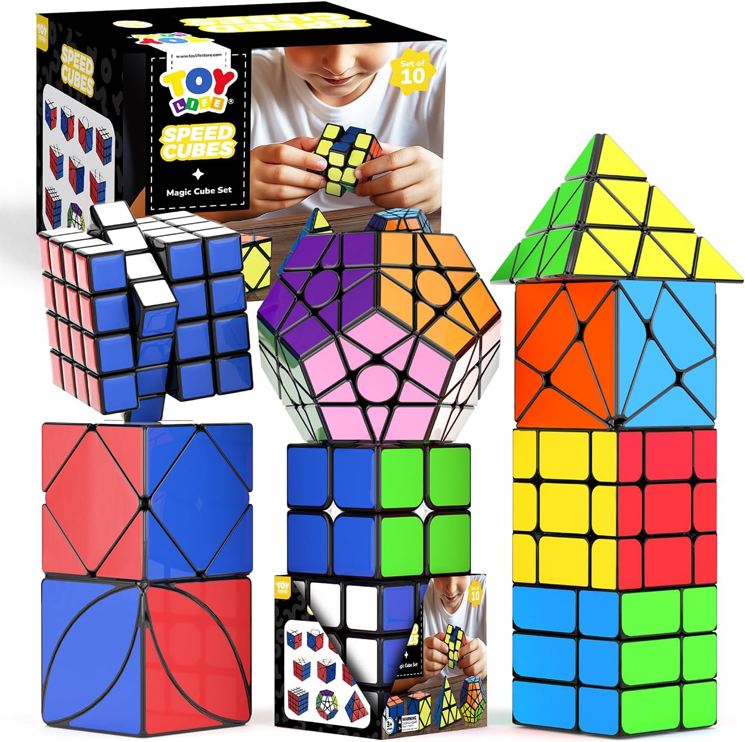 STEAM Life Speed Cube Set: 10 Pack of Puzzle Cubes