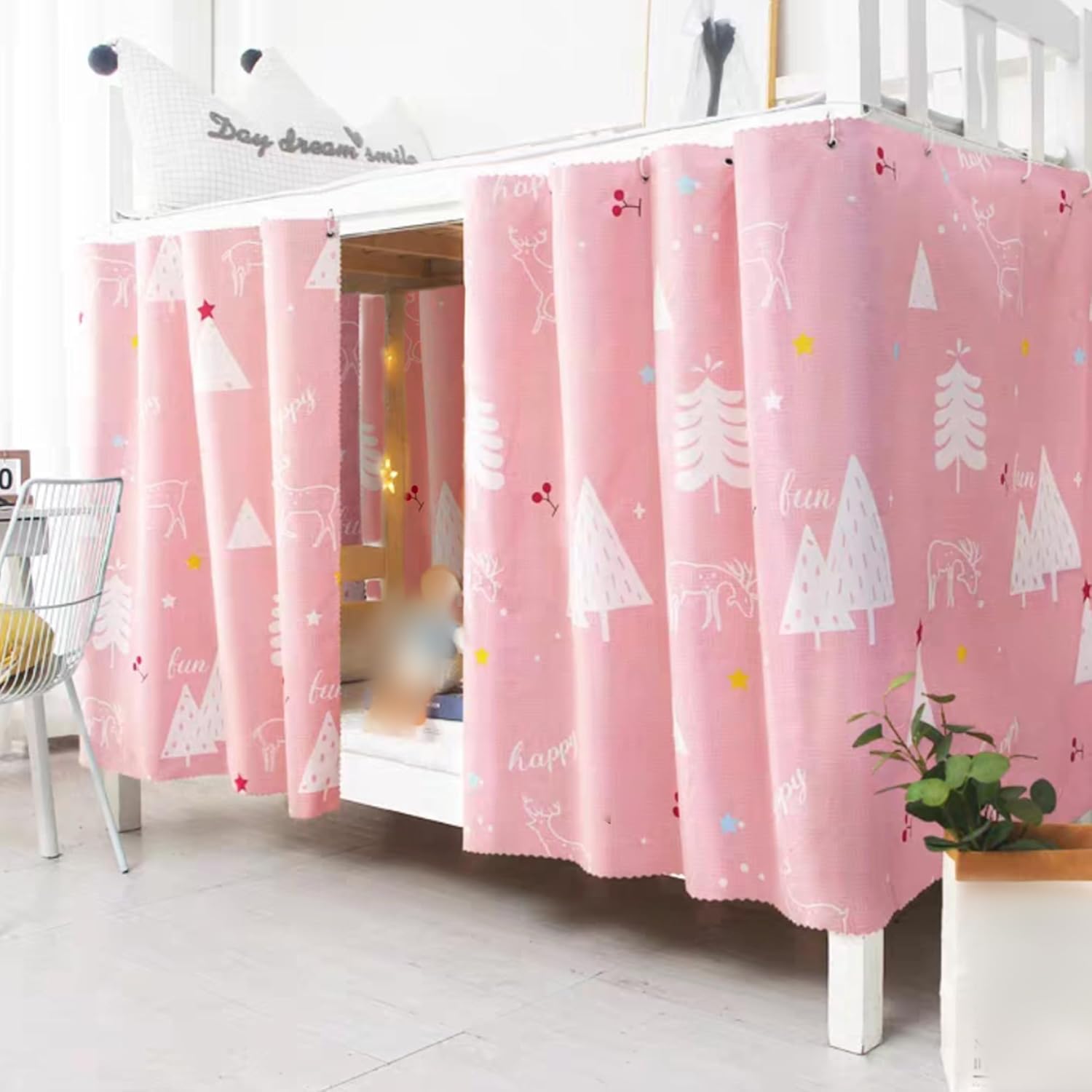 Hoce Dorm Twin Bunk Bed Drapes for Bottom Bunk Bed Privacy Curtains 3 Panels