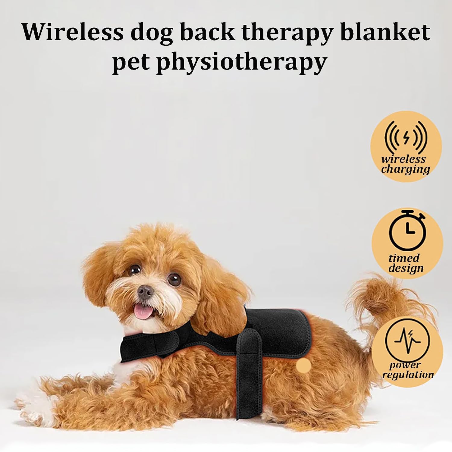Cinturón De Terapia De Luz Roja para Mascotas, Dispositivo De Sanación por Infrarrojos De 660 NM Y 850 NM para Todos Los Perros Y Gatos, Control Mediante Panel Táctil, Seguro Y No Invasivo