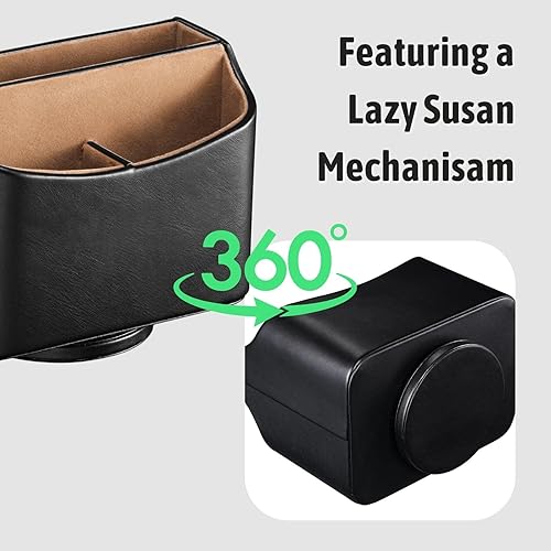 Miniatura 5 de Soporte para control remoto, organizador de escritorio giratorio, mesita de noche para control remoto de TV, tabletas, teléfonos, lentes, libros,