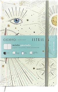 Caderneta Ciceros Astral Pautado 14X21 Espaço Tempo Branco, Cicero