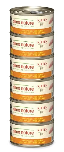 Almo Nature HFC Kitten - Comida Húmeda para Gatitos - Pollo - 70 g x 6 Latas