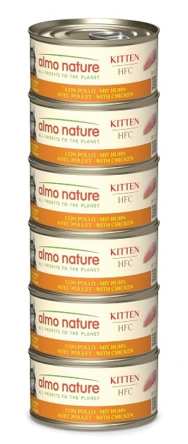 Almo Nature HFC Kitten - Comida Húmeda para Gatitos - Pollo - 70 g x 6 Latas
