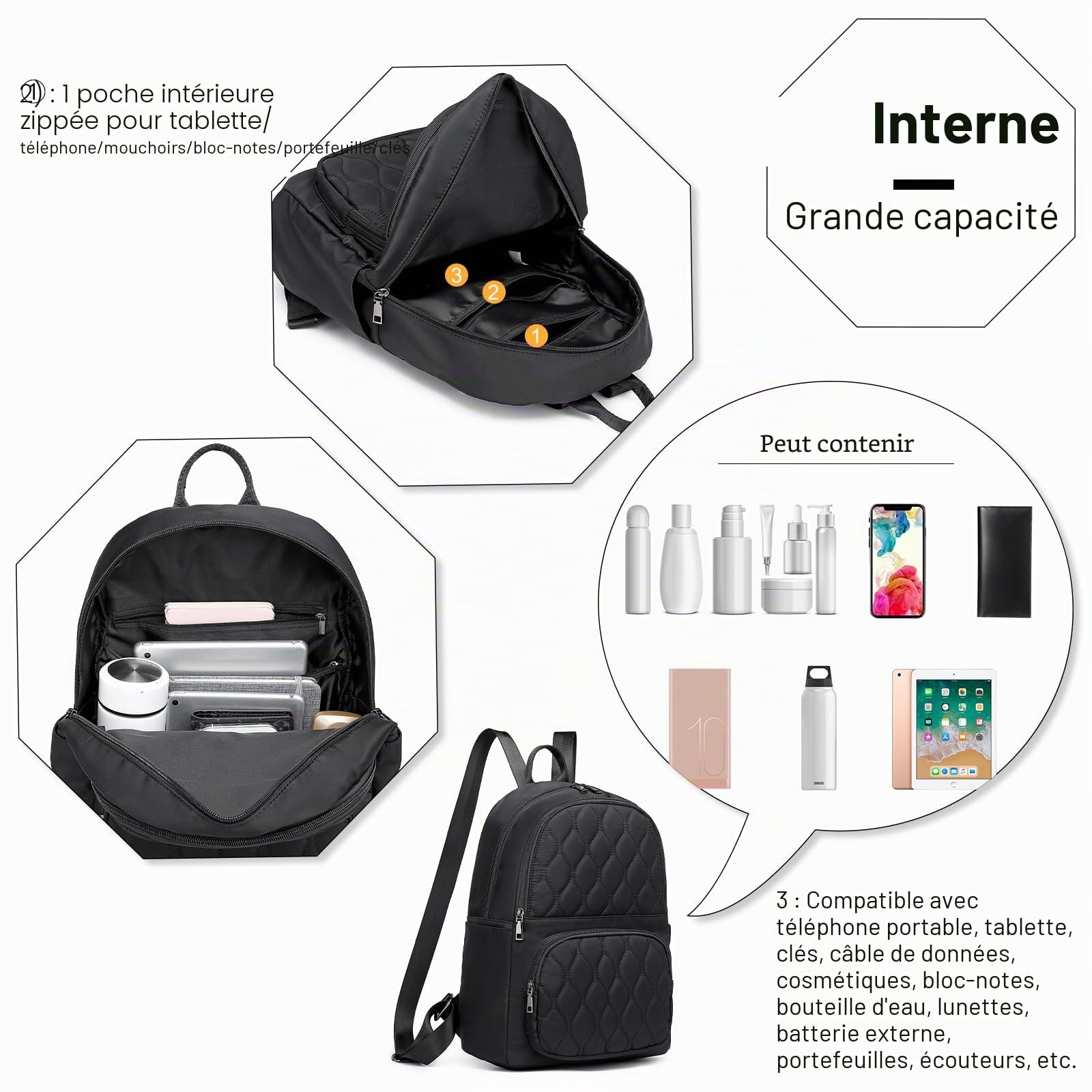 Miss Lulu Damen Rucksack Klein Anti diebstahl Schultaschen 2 in 1 Tagesrucksack Casual Daypack Rucksackhandtaschen Leicht für Freizeit Einkauf Alltag