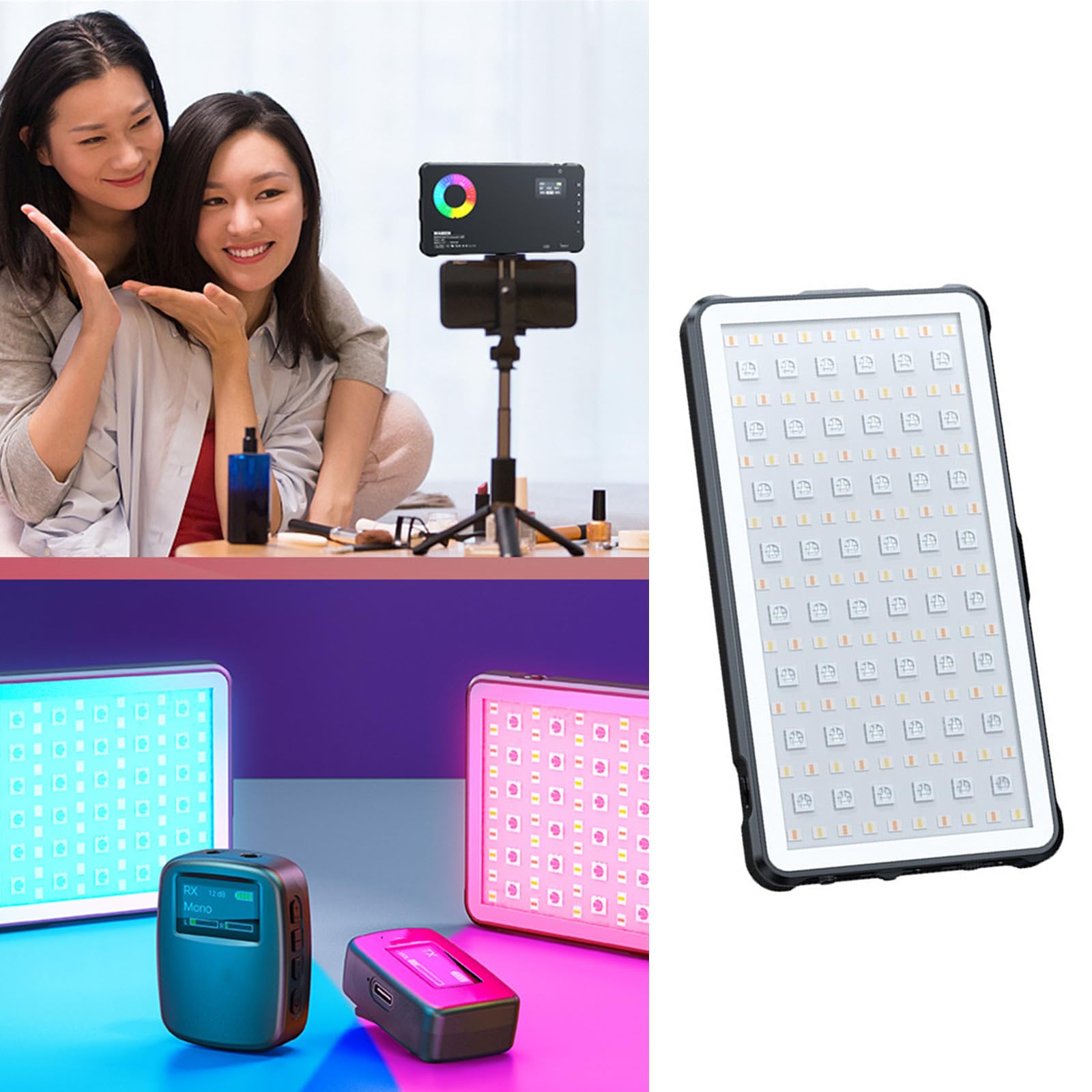 Luz LED portátil profesional de video de 10 W 4000 mAh, luz LED para transmisión en vivo, vlog, fotografía, iluminación