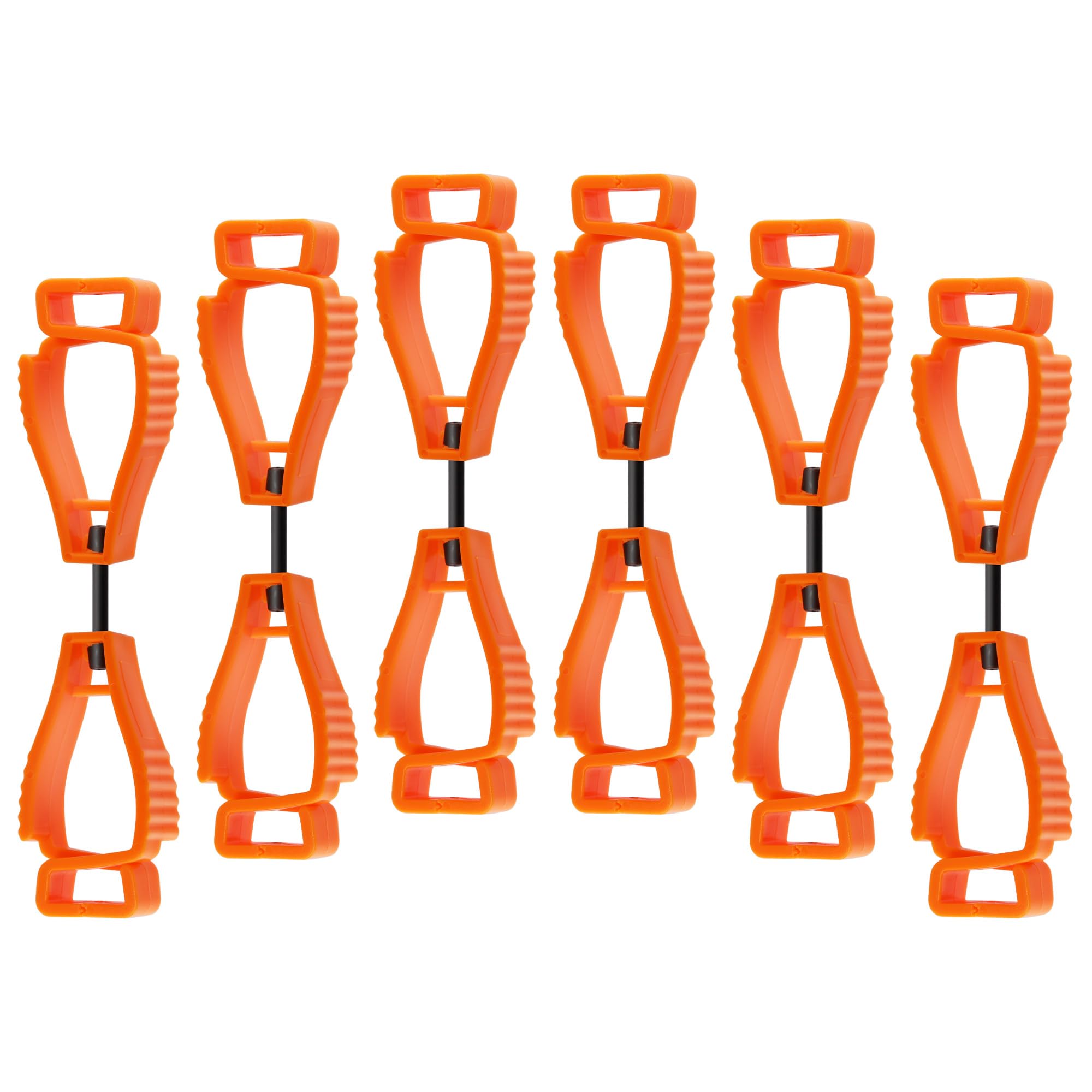 OUJUN 6PCS Heavy-Duty Adjustable Glove Clips - Safety Gloves Belt Clamps for Construction/Motorcycle/Workers Hands-Free