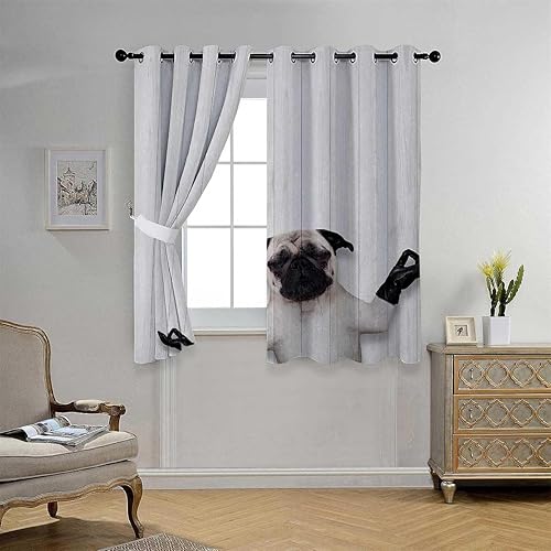 Miniatura 2 de Room Darking Curtains for Bedroom Animal Grommet Short Wall Curtain Cortinas para Ventanas De Cuarto 55Inch Width by 55Inch Length,2 Panels