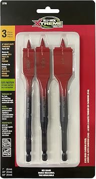 Disston BLU MOL XTRM Heavy Duty 3pc Spade Bit set 5/8", 3/4", 1" 6" Length