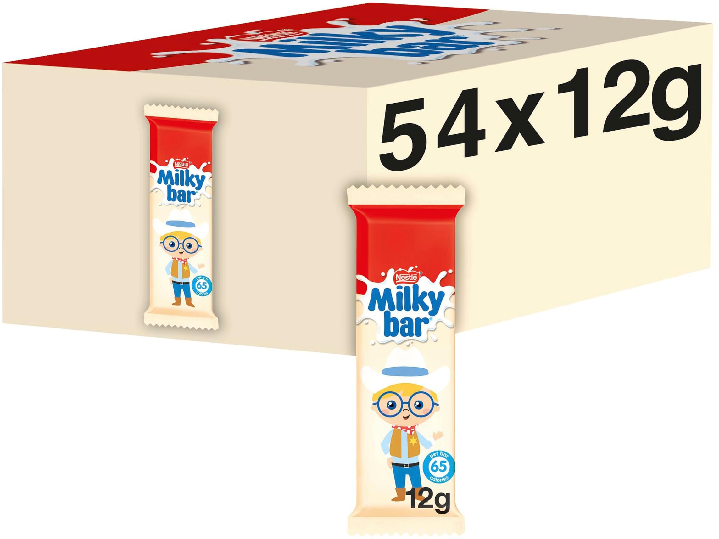 Milkybar White Chocolate Kid Bars, 54 x 12 g