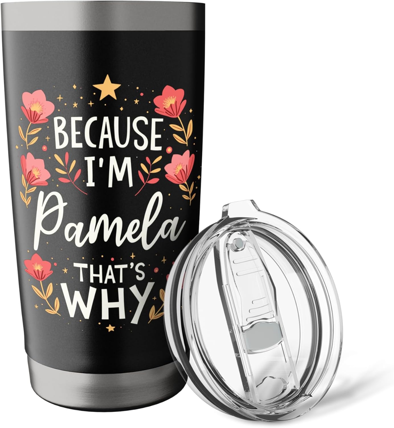 Women Because I'm Pamela That's Why Woman Name Stainless Steel Insulated Tumbler - Image 5
