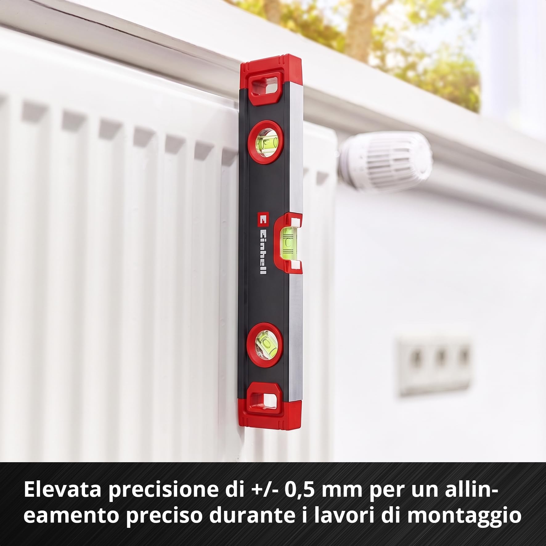 Einhell set di livelle professionali da 3 pezzi, 40/60 / 100 cm | Profilo alluminio | 3 fiale | base magnetica | precisione ±0,5 mm/m | terminali gomma | borsa trasporto incl.