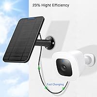 Vista 3 de Panel solar compatible con Eufycam 3/3C/2C/2C Pro/2/2 Pro/E20/E40/E/S40/S220/L40/L20, con cable de carga impermeable de 13.1 pies, IP65 resistente a