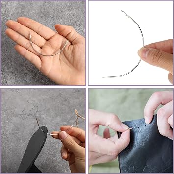 Sorcristy 14PCS Curved Sewing Needles 7 Sizes