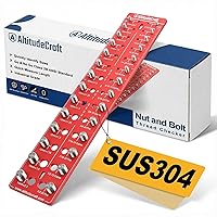 Vista 1 de Comprobador de roscas – Medidor de identificación de tuercas y pernos a prueba de óxido con pernos SUS304 de grado profesional y base de aluminio