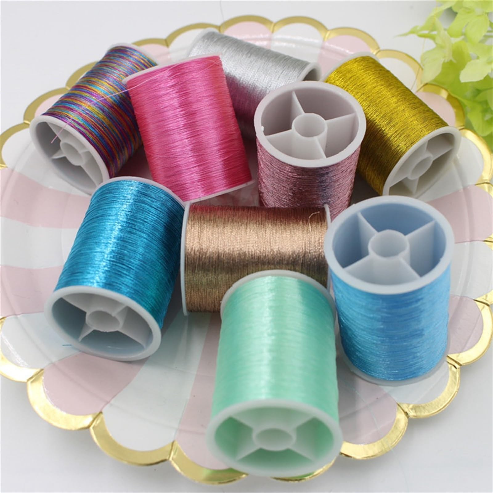 KeuLen Hilos for Punto de Cruz, Kits de Bordado, Hilo for Acolchado, Hilo de Mano, Bobina, Hilo for máquina de Bordar, Juego de Hilos metálicos. for Tejer y Coser.