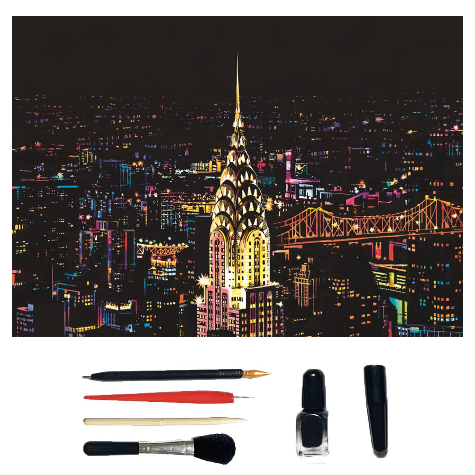 WEGSWEGS Paint by Scratch Adult, Hueboard Scratch Art, Hue Board Scratch Art, 2024 New Hue Board Scratch Art, Scratch Painting Art for Adults, DIY Art Craft Scratchboard Painting Kit