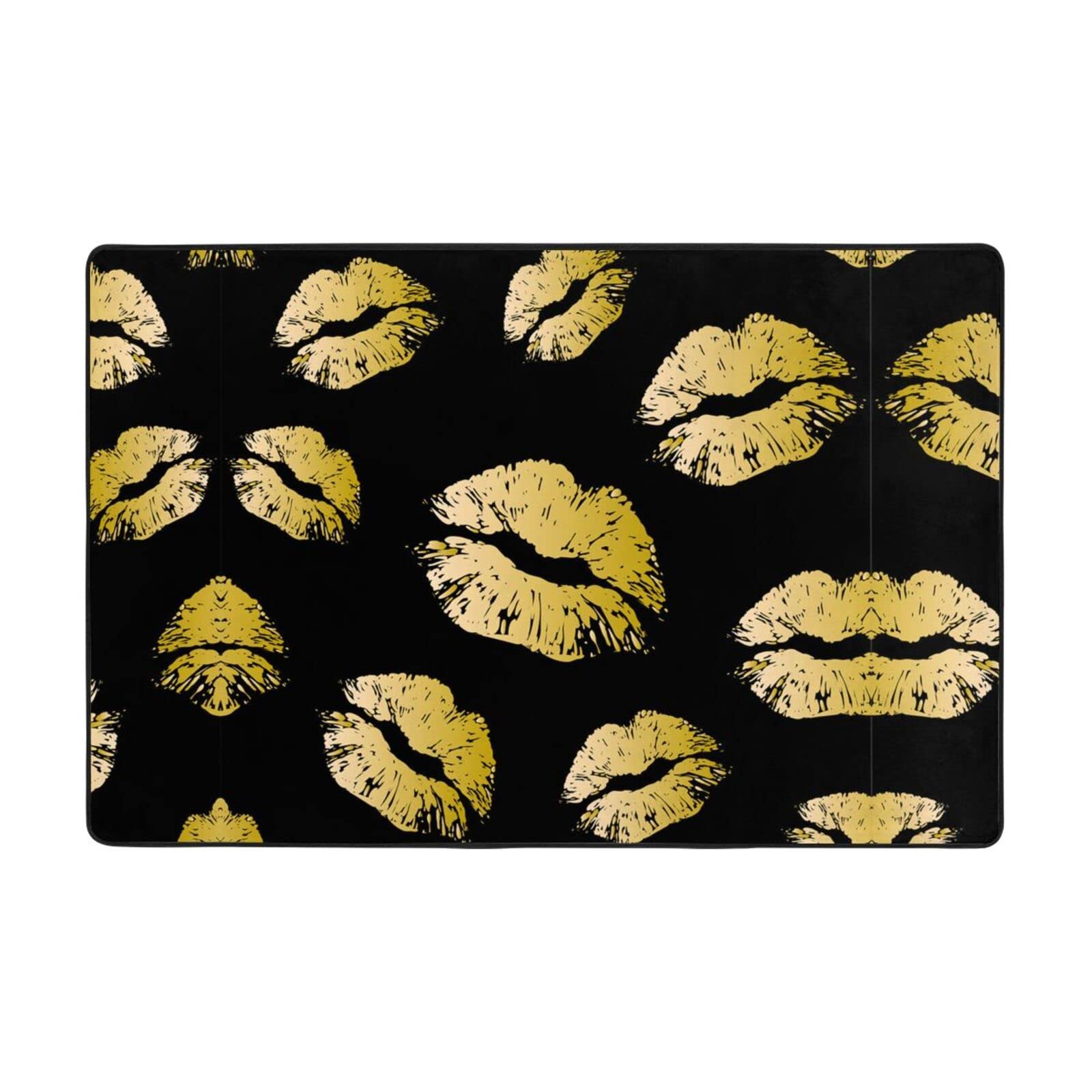 Tapis de sol salon Golden Lips doux pour une chambre cocooning et chaleureuse