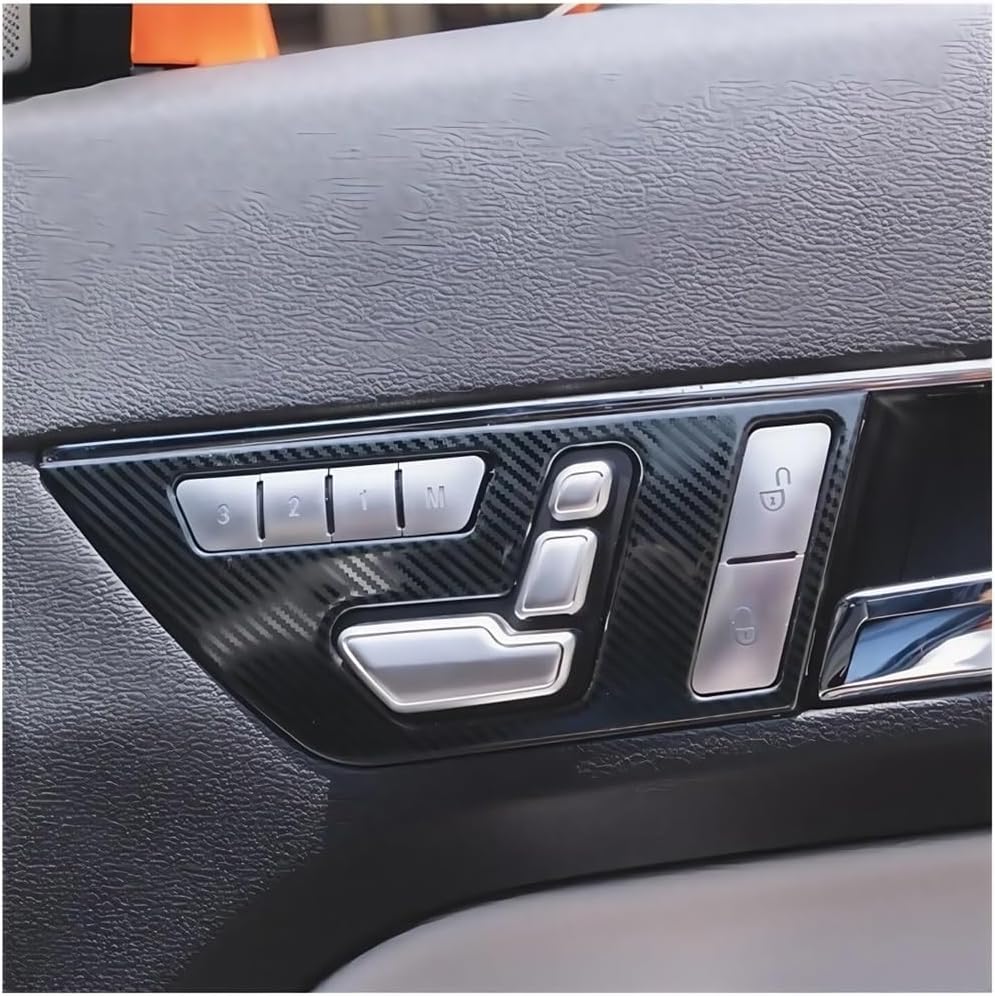 Carbon Fiber Car Interior Door Handle Panel Strips Cover Trim Compatible for Mercedes Benz E Class Coupe W207 C207 E200 e260 E350 Accessory(Carbon Fiber)