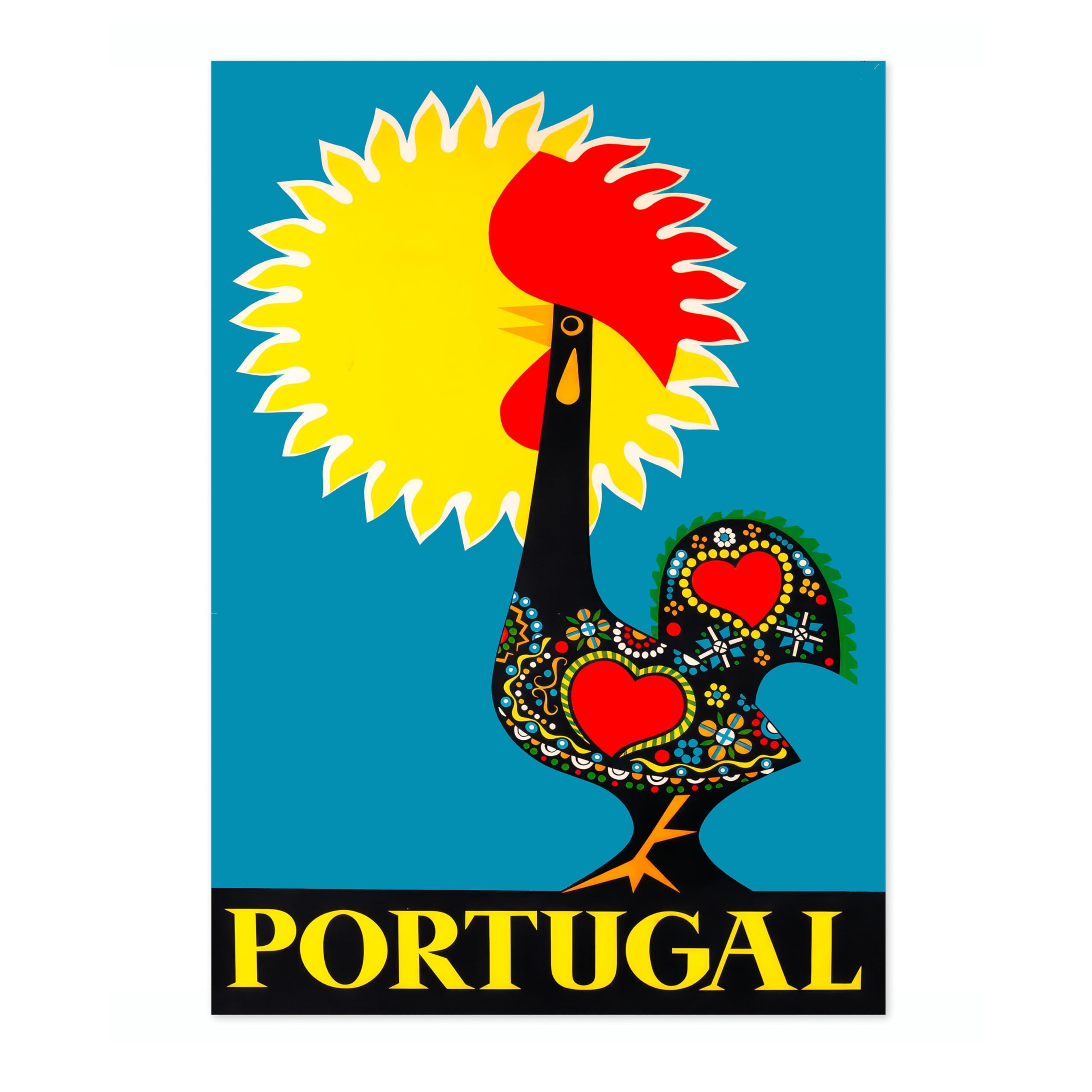 Animato Portugal Vintage Travel Poster, Retro Tourism Print, Popular Attractions Around The World, Postcard Home Decor, Archival Matte, A4 (Print Only) - 29.7x21cm