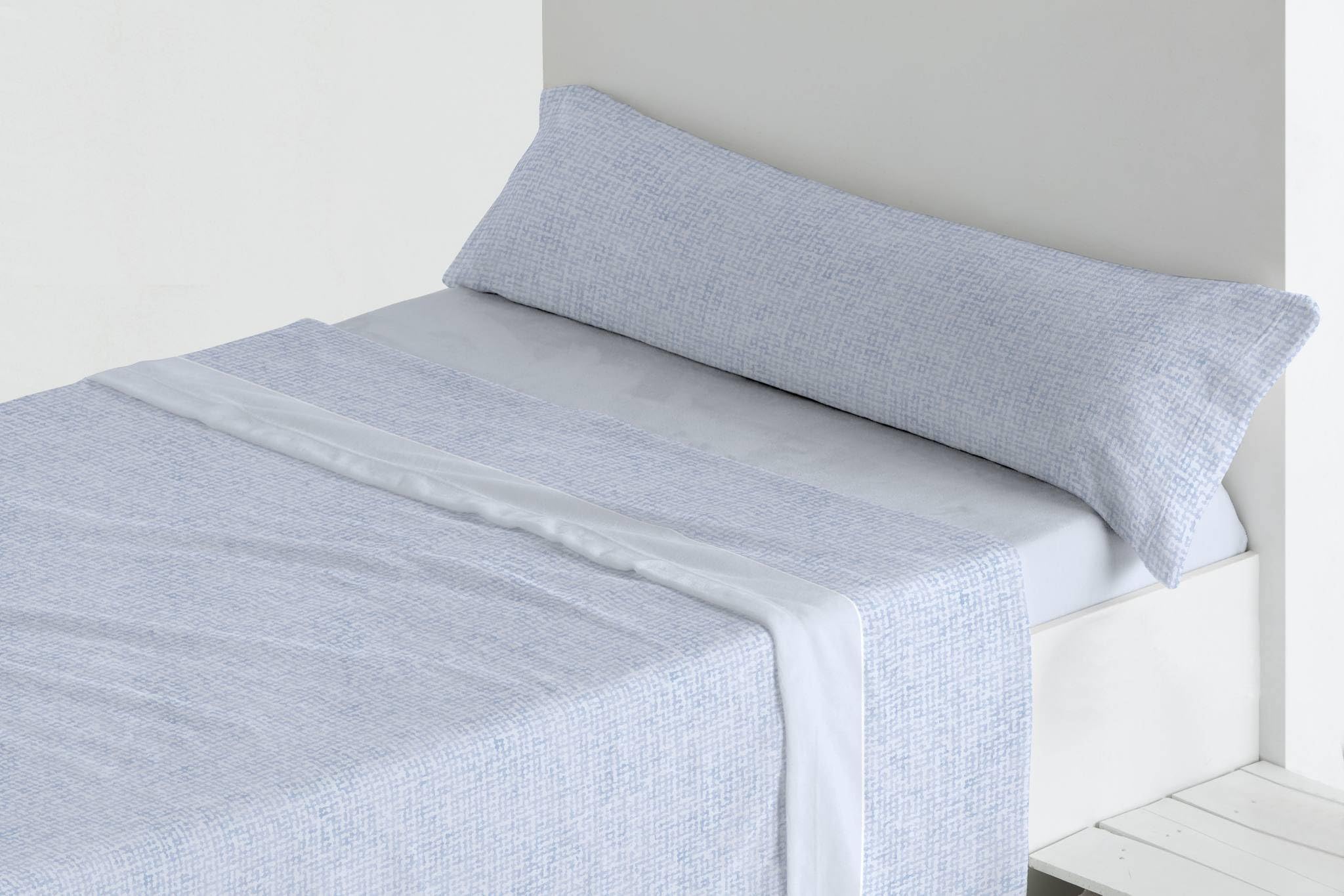 BLANCO NUMERO UNO Juego de sábanas Coralina de Invierno TROVADOR Modelo Chicago (135 cm, Azul)