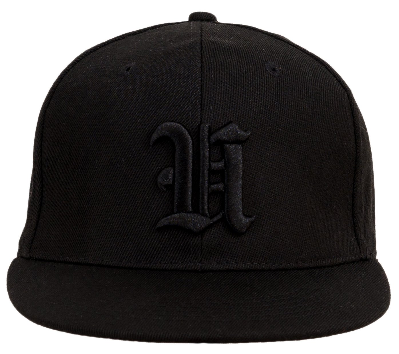 4sold Snapback Hat with Raised 3D Black Embroidery Letter Baseball Cap Hip-Hop Cap Hat Headwear (U)