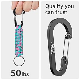 EOTW Carabiner Keychain,Paracord Keychain Small Aluminum Clip D Ring for Camping, Hiking, Fishing, Or As A Key Organizer